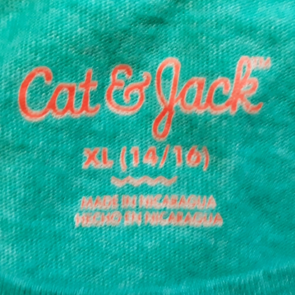 Cat & Jack Girls Graphic Tee with Two Giraffe Heart Glasses-  XL (14/16) Green - Picture 5 of 8